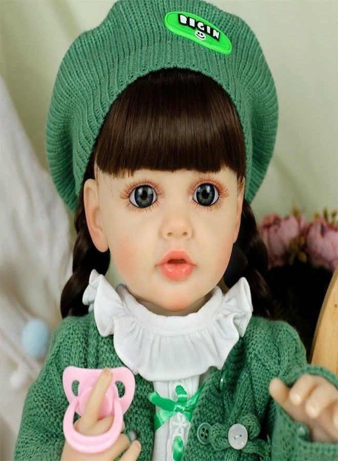 OOTLO Reborn Baby Doll - 22-Inch Realistic Newborn with Laugh and Cry Sensor - Adorable Smiling Doll with Gift Box for Kids Age 2+ | Color : Multicolor - Image 4